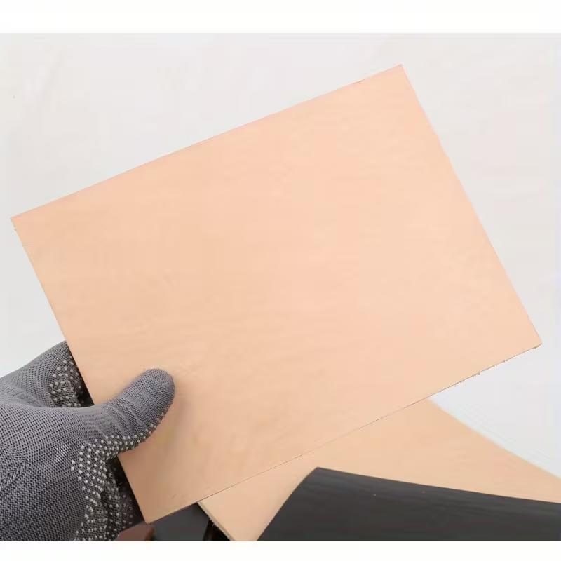 4mm Thickened Sturdy Vegetable-tanned Genuine Cowhide Leather Material, Natural Brown and Black, for Handmade DIY Leather Projec