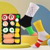Funny Sushi Salmon Socks Present Set,3/4/5 Pairs Unique Sushi Patterns For Men Women,Comfortable Socks Are Cool Gift For Friends