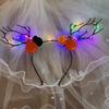 Elk Ears Halloween Glowing Antler Hair Hoop Pumpkin Kids Head Wear  Photo Props