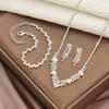 Vintage Necklace Set Women'S Jewelry Bridal Wedding Jewelry Rhinestone Bracelets Earrings Necklace Two-Piece Set