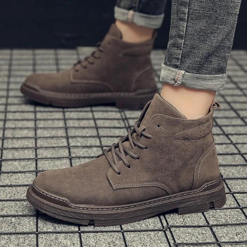 Men's Martin Boots Single Cotton New Casual Shoes Trend Student Sports Breathable High Top Versatile