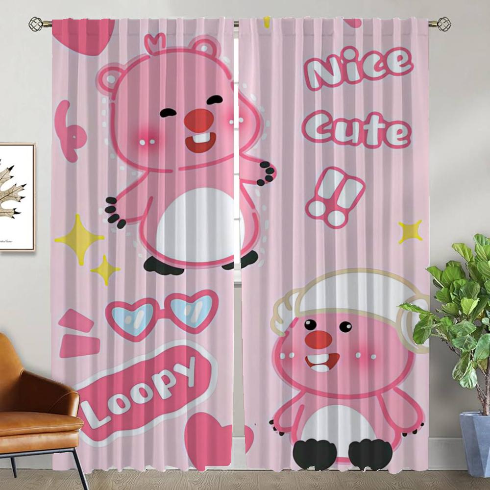 Anti-mosquito Curtains 2 Pieces Pororos Curtains for Living Room Curtain Tulle for Bedroom Halloween Decoration Partition Camera