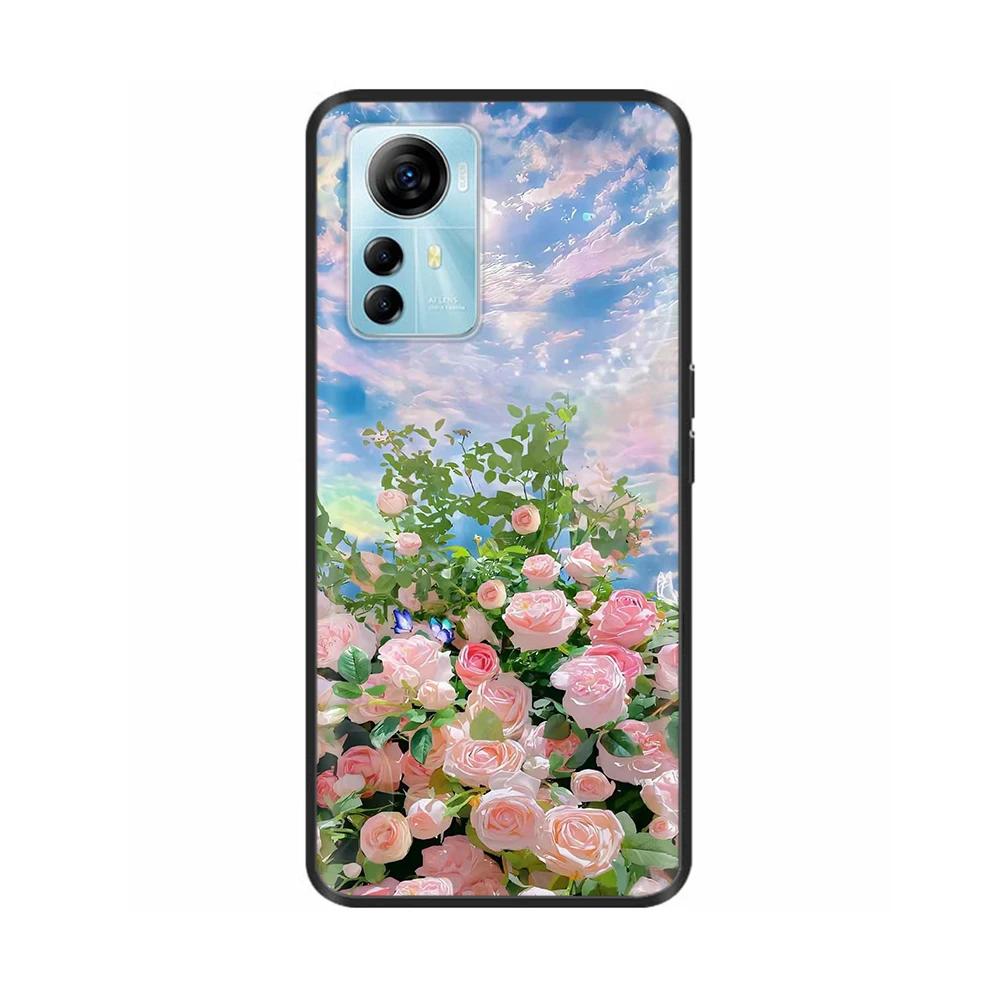Cute Phone Case For Blade A72s 4G Case Flower Cartoon Painted Soft Silicone Fundas for ZTE Optus X Max A 72s Cover Protective