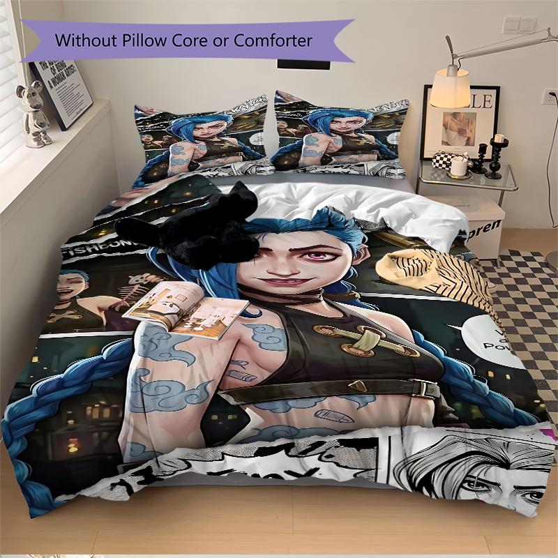 3Pcs Superheroine Power Up Bedding Sets For All Sizes New 3D Printed Bed Cover Comforter Duvet Cover Pillowcase Bedroom Decoration