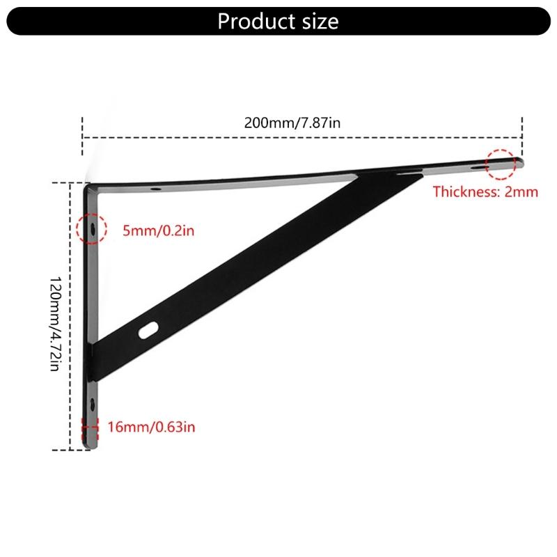 Industrial Strengths Steel Wall Brackets Black Coated Shelf For Heavy Items Secure Mounting Space and Residential Areas