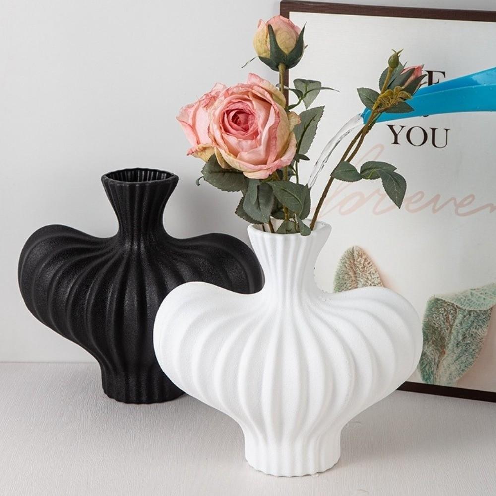 Plastic Irregular Shape Vase Imitation Ceramic Flower Arrangement Vase Water Cultivation Vase