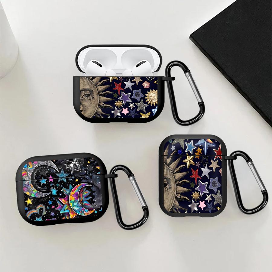 Earphone Cases Cover Case For Airpods 4 1 Pro3 Pro 2 3 Pro2 Star Moon Pattern