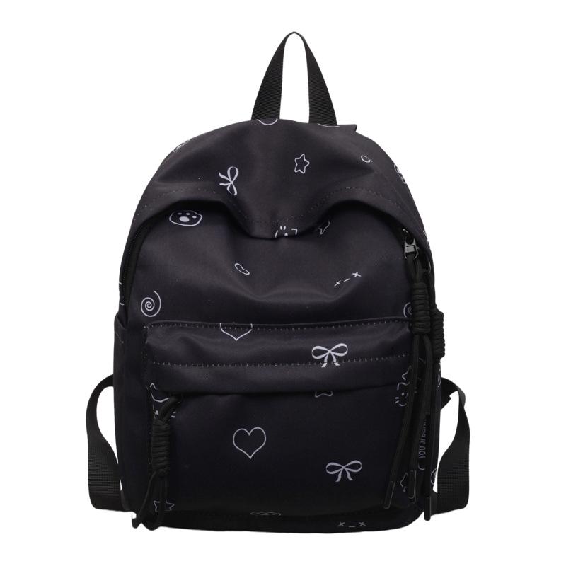 Студенческая Маленькая Школьная Сумка Рюкзак в Колледж-Стиле Классный Дорожный Рюкзак чёрный