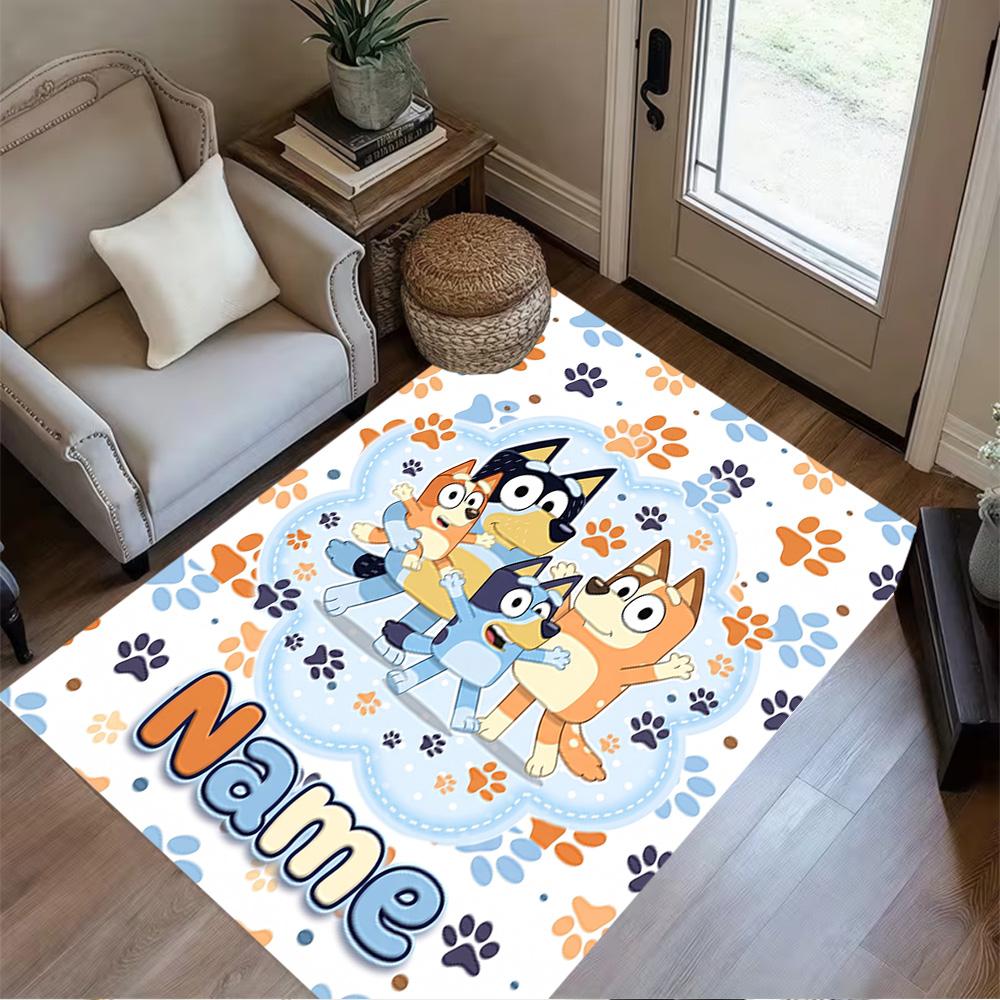 Paw Prints Adventure Personalized Name Floor Rug Office Rug Suitable for Balcony Decorate room Hallway Bedrooms Anti-slip Rug Anime Office Decor
