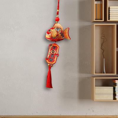 Chinese Year Hanging Decoration Blessing Words with Red Tassel for TV Walls