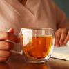 2pcs Double Bottom Wall Glass Coffee Cup Transparent Heat-resistant Water Cup Premium Mocha Latte Mugs Wedding Christmas Gift