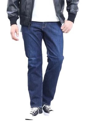 Jeansy BRĄZOWE Spodnie Denimowe Elastyczne Duży Rozmiar WM3913 Ciemnoniebieskie [Wrangler] Męskie (Długość wewnętrzna nogawki 73cm)