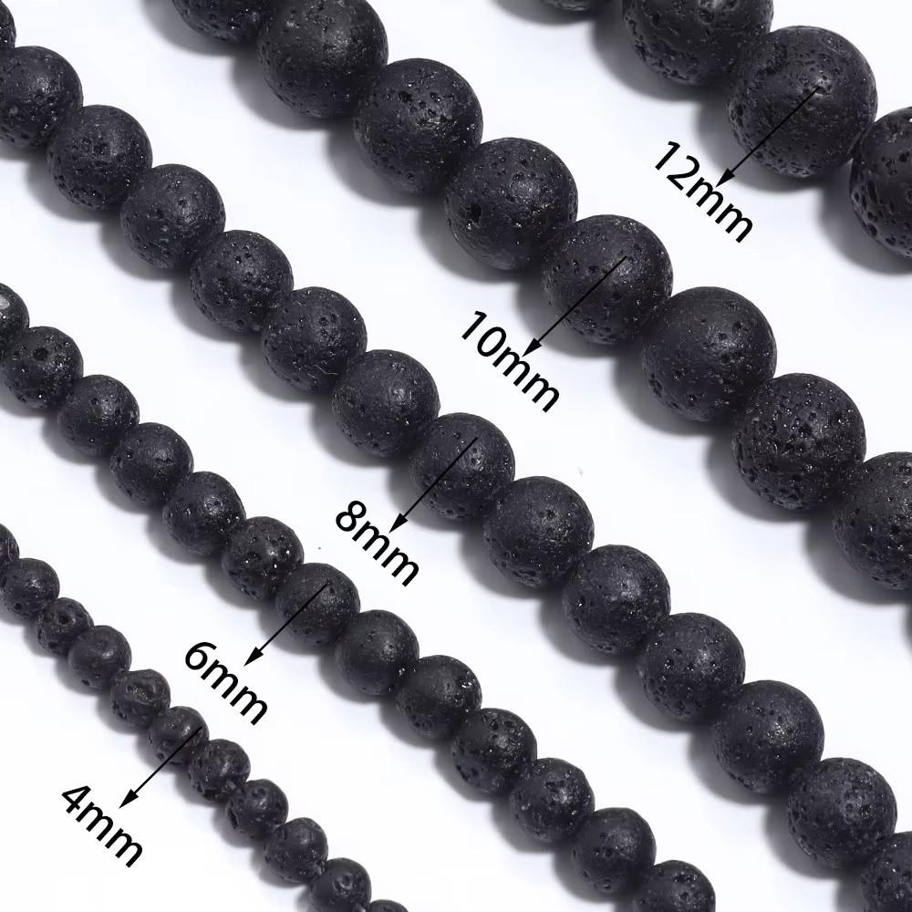 DIY Round Beads Multiple Sizes Loose Beads Fashion Volcanic Lava Beads  Jewelry Making