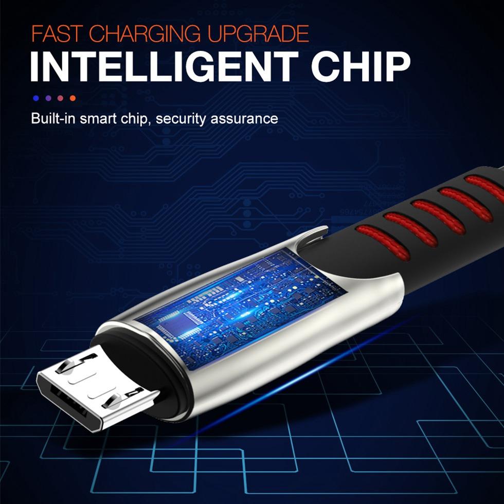 Micro USB kabel ROCK 2,4A rychlé nabíjení synchronizace dat Microusb kabel Android mobilní telefonní kabel