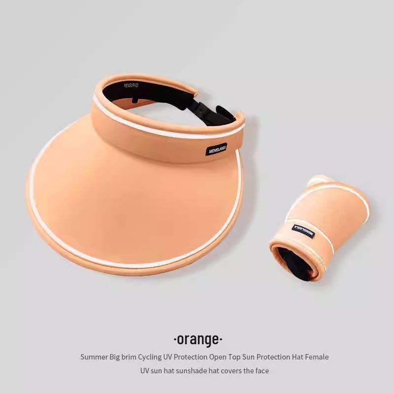 Women's Fashion UV Protection Topless Sun Hat 2025 - Large Brim, Face Slimming, Perfect for Cycling and Summer