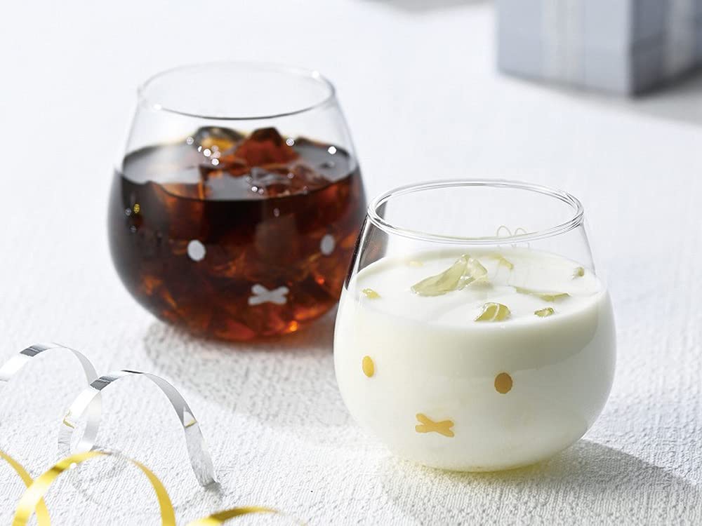 Kaneshotouki Dick Bruna Tumbler Pair Miffy 320ml Glass KN40150 "Swaying Set" Gold/Silver