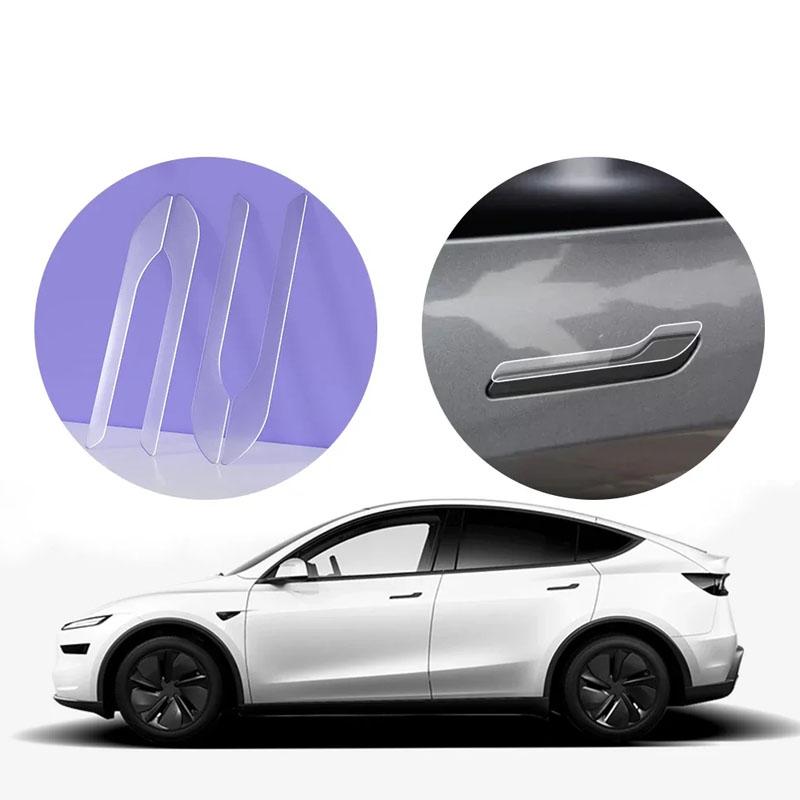 4Pcs Door Handle Decorative Protective Stickers Suitable For Tesla Model3Y Handle Cover Decorative Stickers External Accessories