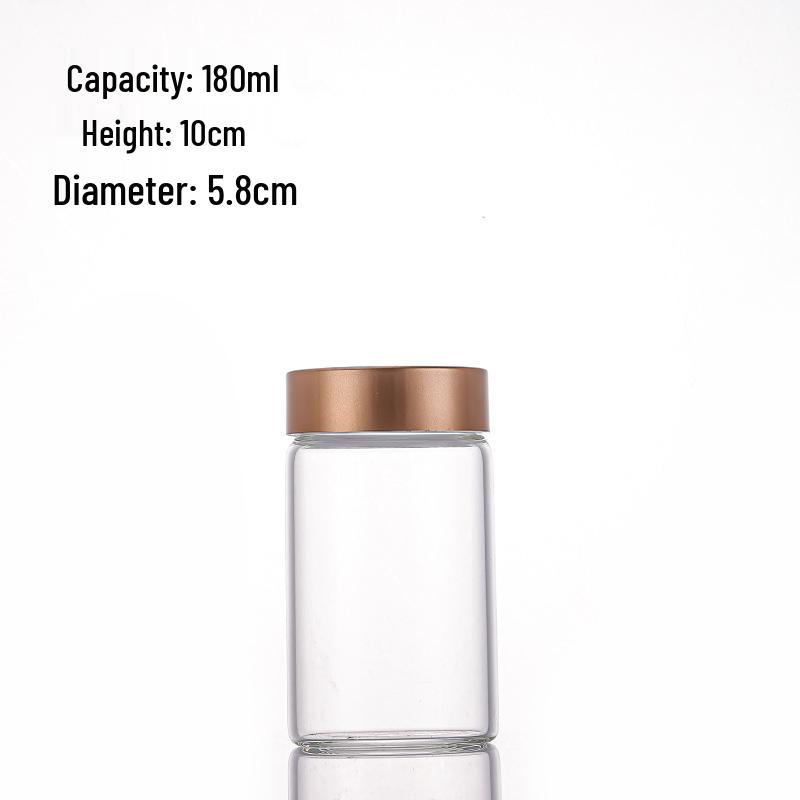 Rose Gold Lid Borosilicate Glass Storage Jar with Moisture-Proof Screw Cap - Test Tube Design for Saffron.