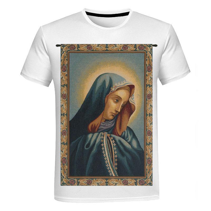 Virgin Mary Graphic T-shirt Women Men Clothing 3D Print Short Sleeve Tees Top Personality Harajuku Streetwear Oversized T Shirt