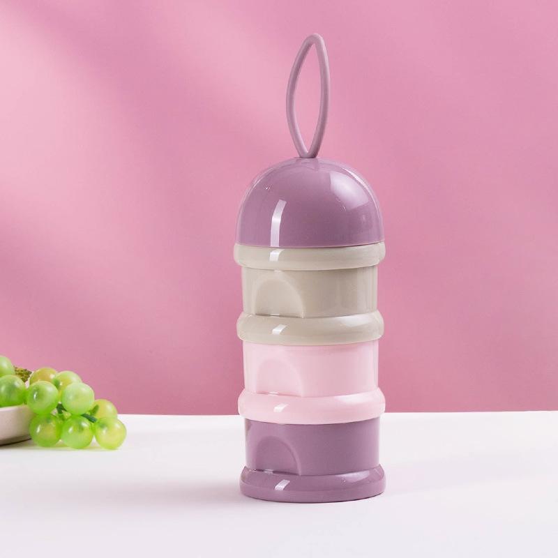 

3/4-слойный портативный контейнер для хранения детского питания, мультяшный диспенсер для молочной смеси для малышей, контейнер для перекусов для младенцев, ланч-бокс для детей