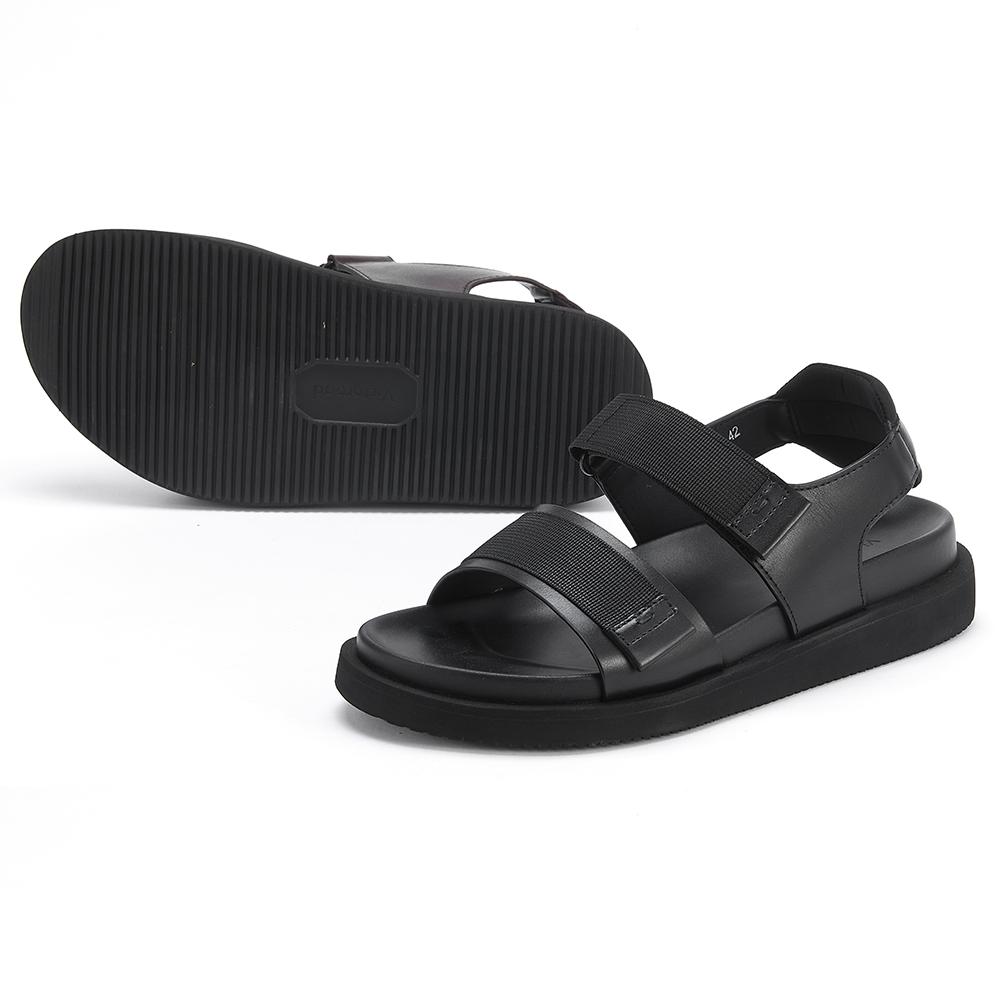 Fashion China Factories Top Grade Cowhide Slippers Men Casual Style Flat Beach Sandals for Outdoor Men's Top Layer Cow Leather Shoes