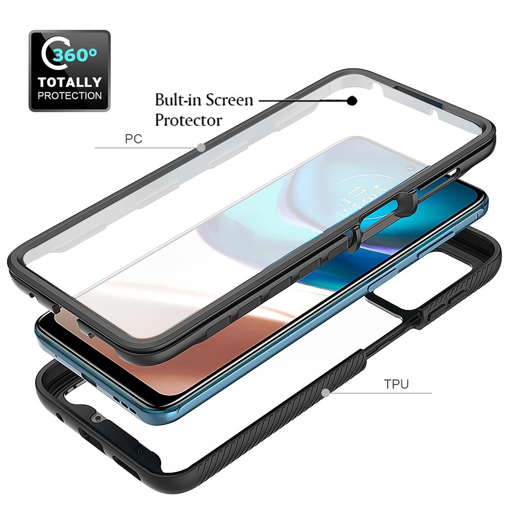 Crystal Cover TPU/PC Sky Case for Motorola Moto G42 4G G32 Funda With PET Screen Protector 360 Degree Full Coverage Shockproof