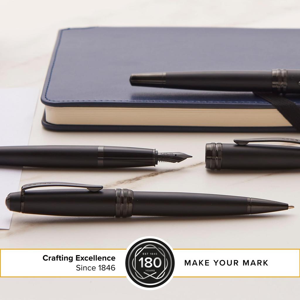 CROSS Bailey Ballpoint Matte Black Genuine Imported Product Pen, Oil-Based, Lacquer, NAT0452-19,