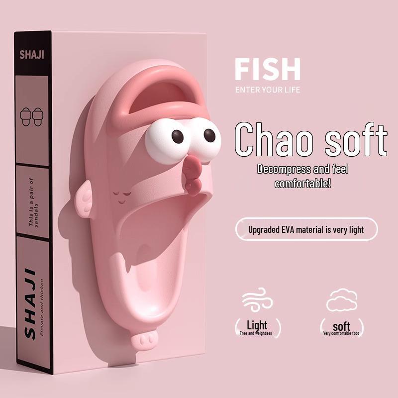 

Женские летние нескользящие забавные сандалии в виде рыбок - Милые и необычные уличные тапочки для мужчин и женщин, 2025. 30-31