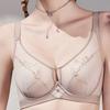 French Letter Embroidery Semi-transparent Mesh Heart Cup Bra Light and Thin Breast-revealing Small Memory Wire Support Bra