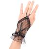 Black Fingerless Lace Gloves with Bow for Bride, Wedding, Halloween, or Lolita