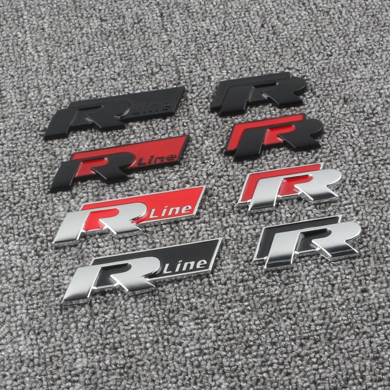 Compatible R Line Logo Sticker for Volkswagen Golf, CC, Scirocco, Magotan, Sagitar, and Polo - Rear Emblem/Grille Badge