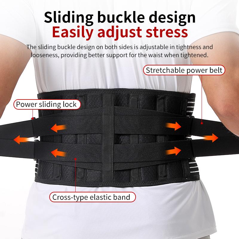 Compression Elastic Fitness Waist Support Belt Breathable Adjustable Lumbar Back Brace for Back Pain Relief