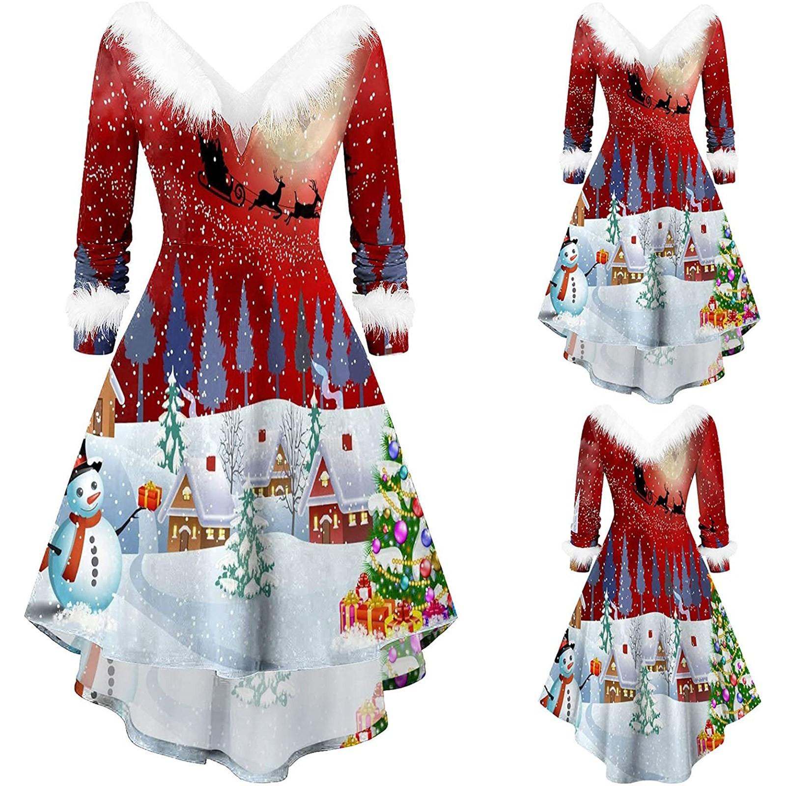 

Женское винтажное рождественское свинг-платье для выпускного вечера, коктейльное платье с воротником, драпированными платьями с V-образным вырезом «рыбий хвост» XXL белый