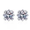 Sterling Screw Back Stud Earrings With Moissanite Zircon Women Delicate Geometric Design Multiple Sizes Available