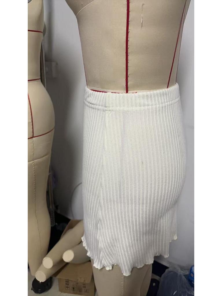European & American Cross-Border New Spicy Girl Versatile Slimming Ribbed Short Skirt for Women 2026