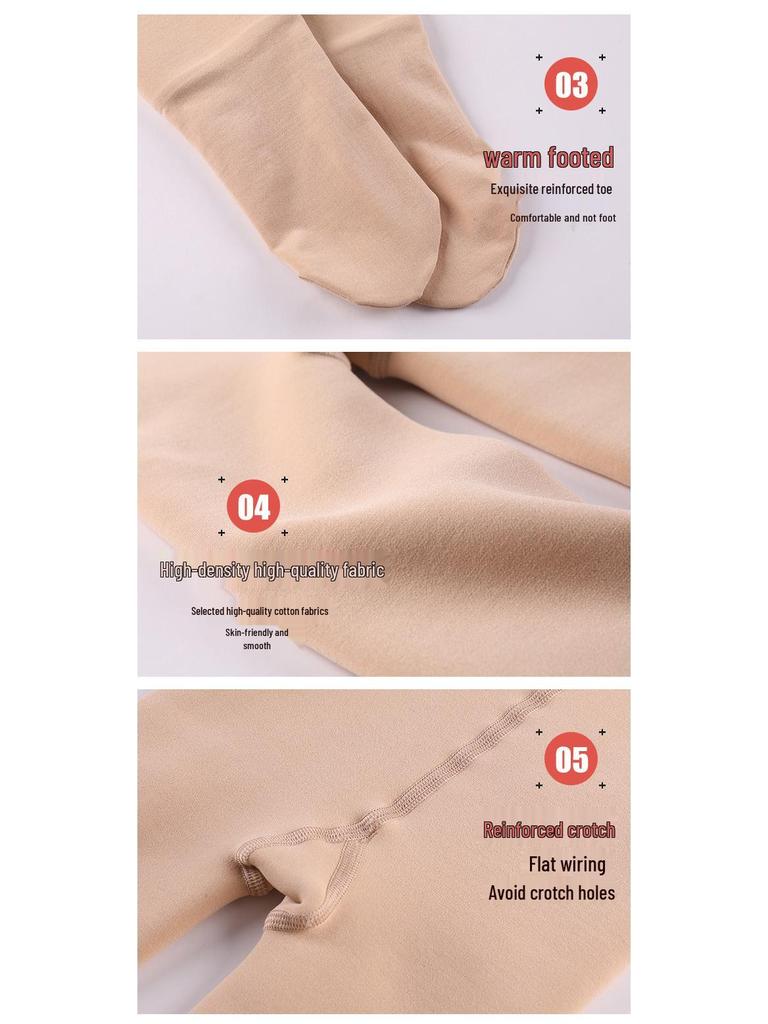 Girls' Winter Velvet Thickened Flesh-Colored Anti-Pilling Dance Pantyhose
