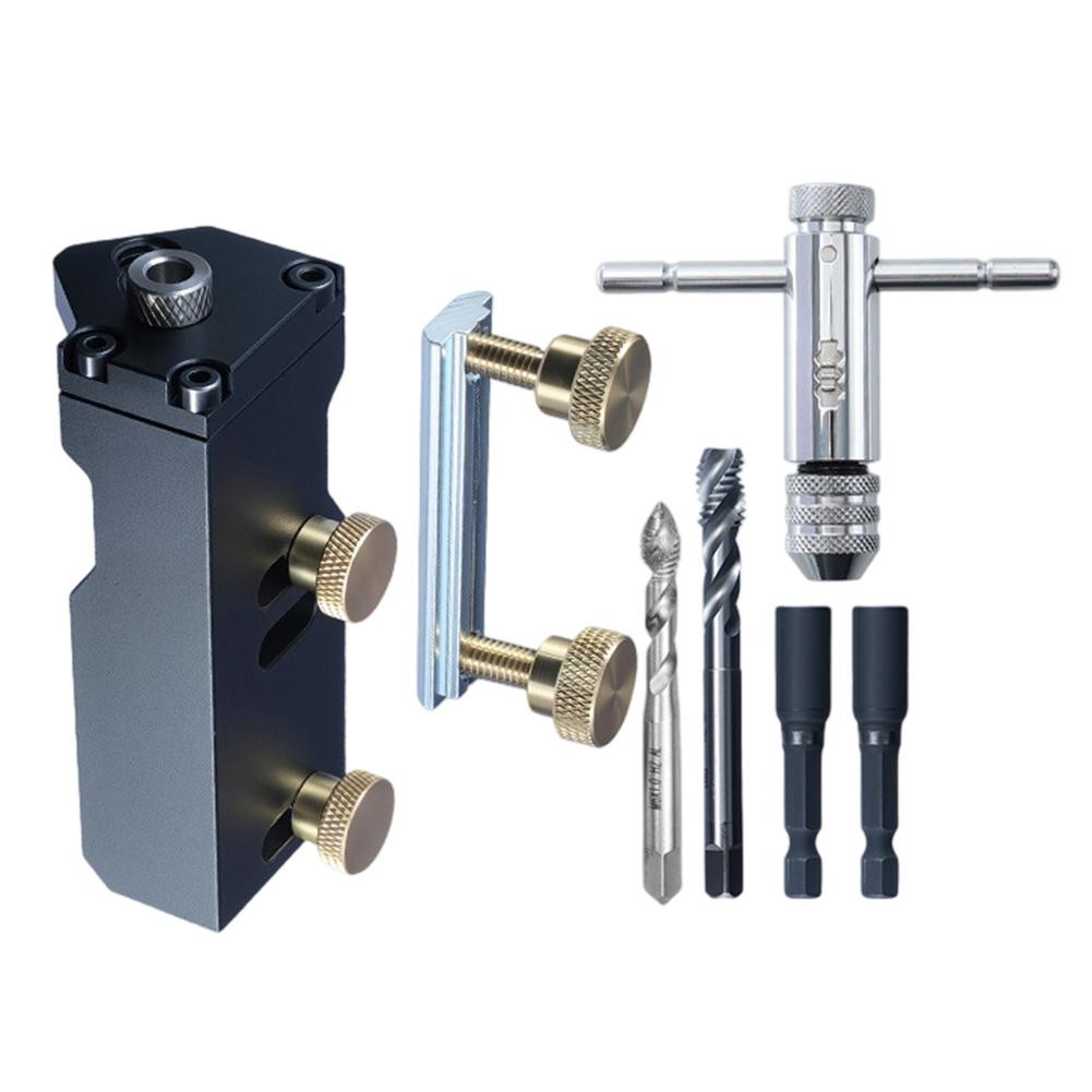 Adjustable Stop Aluminum Profile Drill Guide with Positioning Jig for Accurate Hole Punching On Various Profile Sizes
