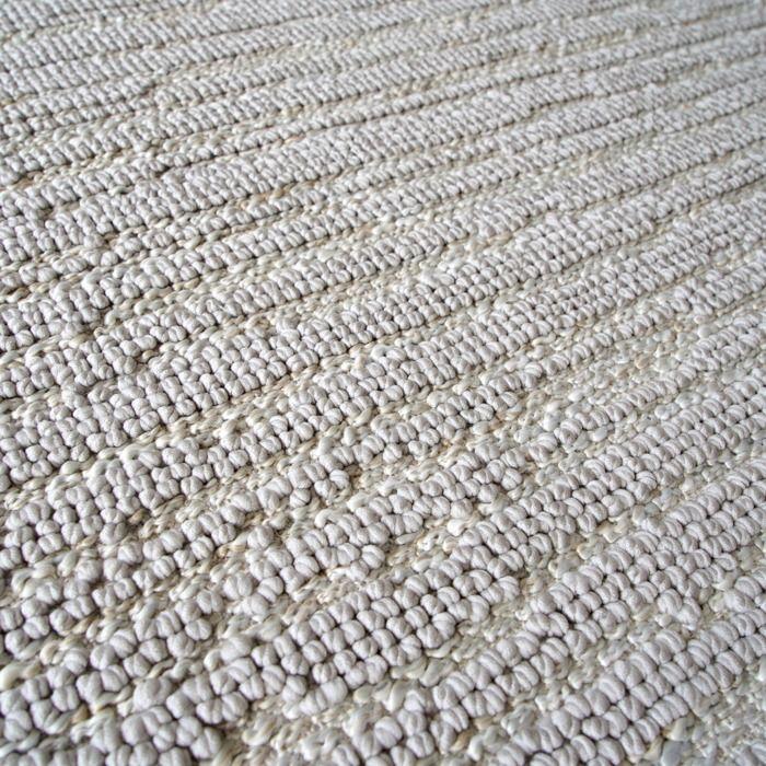 Cotton Polypropylene Rug Pattern Lines Beige 160x230