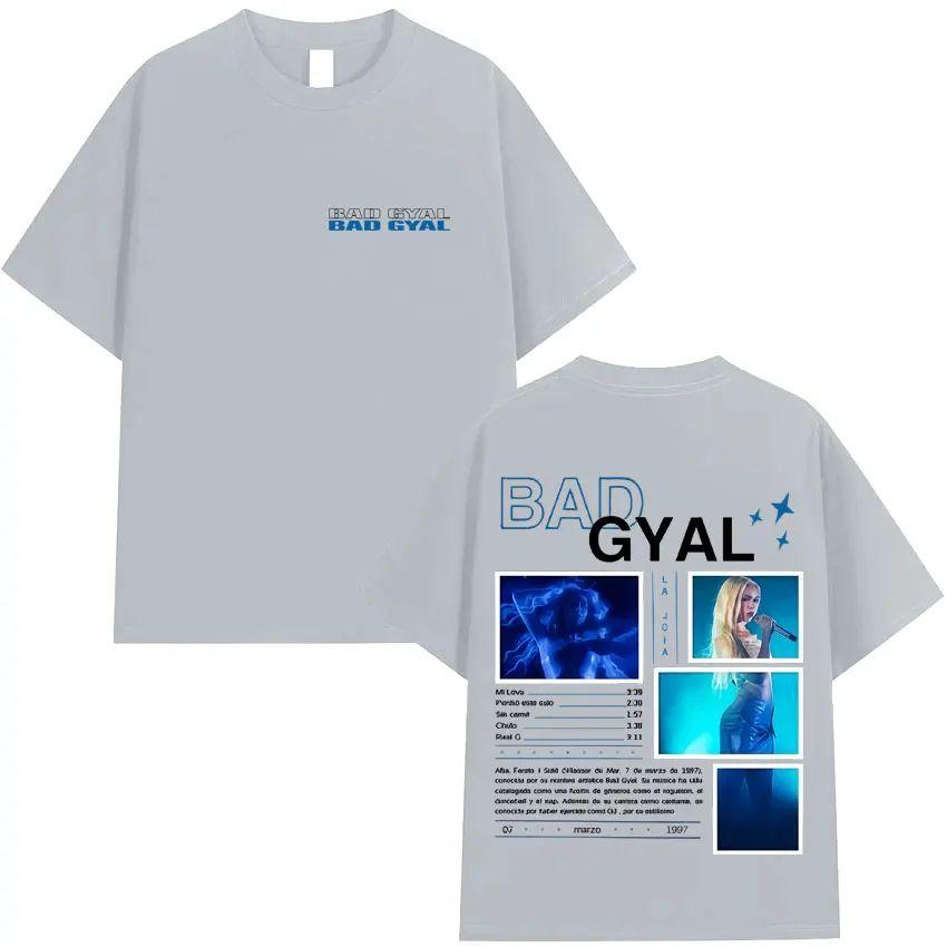 Punk Y2K Clothing Bad Gyal Album Tour Double Sided Print Graphics Tees Oversized Hip Hop T Shirt Casual Style Comfortle Unisex