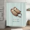 Cute Otter Bath Curtain Woodland Animal Shower Curtain Forest Wildlife Decor Bathroom Set Waterproof Home Decor