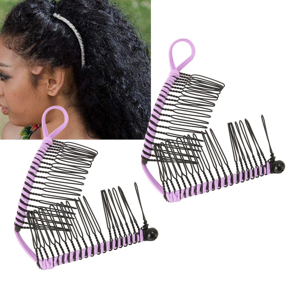 2pcs Banana Hair Clips Fashionable Stretchy Vintage Clincher Comb Tool for Women Thick Wavy Curly Hair
