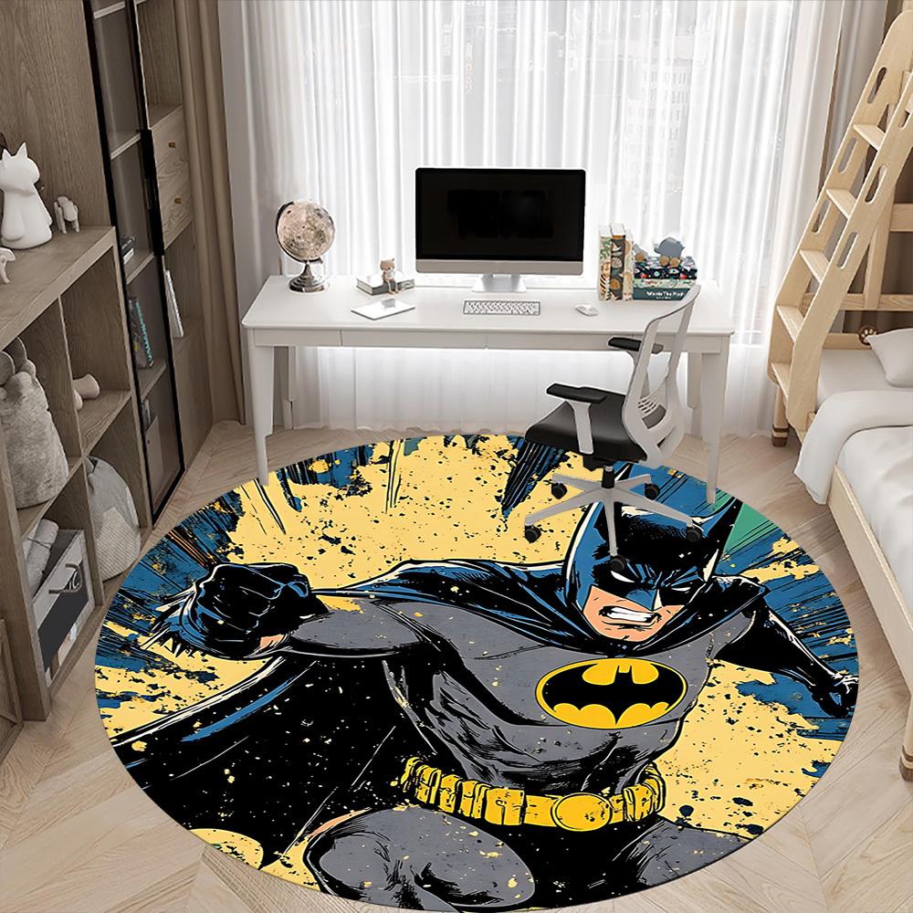1pc Batman Hero Office Round Area Rug, Under Office Chairs Bedroom Living Room Home Decor, Room Deco, Available in Various Sizes021