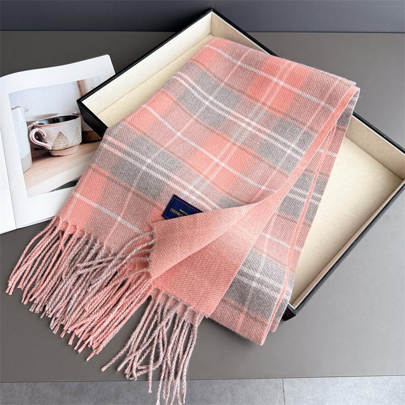 New Fashion Stripes Women's Winter Scarf Imitation Cashmere Warm Shawls Wraps Thicked Pashmina Female Blanket Scarves