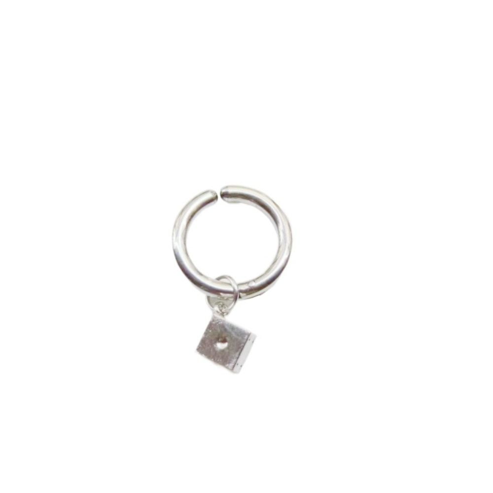 Hook Piercing Titanium Steel Earrings Cube Round Hoop Earrings Ear Jewelry Accessories  Party