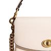 Coach Cassie 19 Turnlock Closure Chain Polished Pebbled Leather Shoulder Crossbody Tote Small Women's White