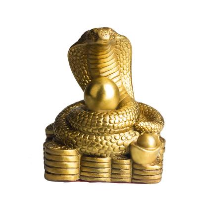 Artigianato Serpente di Denaro Rame Feng Shui Beni Amuleto Apertura Regalo Serpente di Denaro Zodiac Figurina Ornamento Portafortuna H10cm