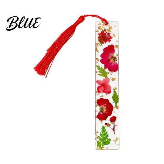 High Quality Bookmarks Dried Flower Resin with Tassels Double-Sided Magnetic Page Markers