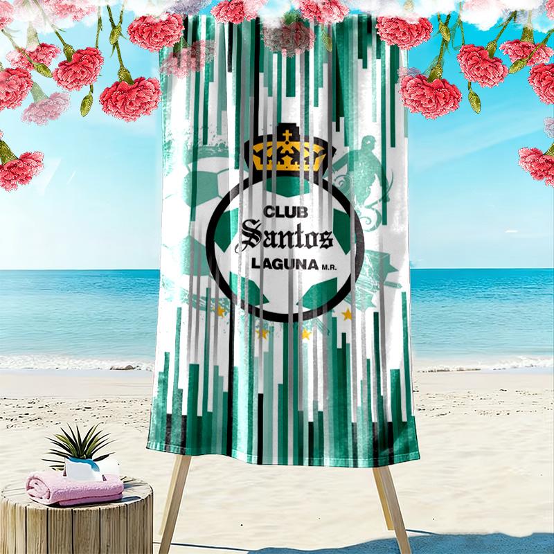 Santos Laguna Print Beach Towel, Large Soft Quick Dry Towel for Beach Camping Swimming