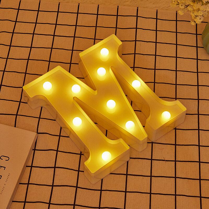 

26 светящихся букв алфавита светодиодные ночные огни атмосфера батарейный свет буквы лампа Рождество свадьба день рождения вечеринка украшения