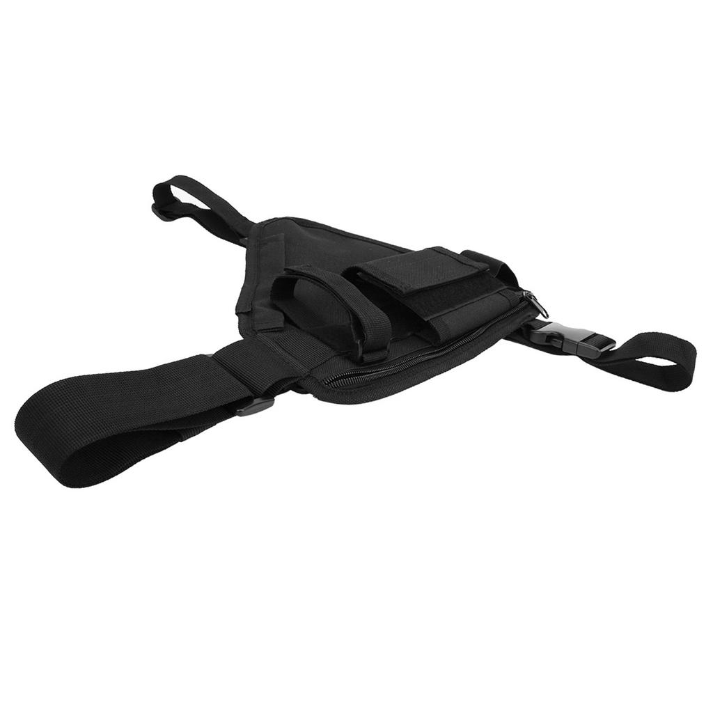 10.2x6.69inches Walkie Talkie Portable Vest Chest Bag Pouch Black with Adjustable Strap